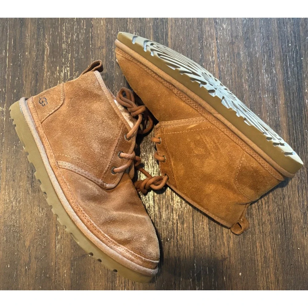 UGG Neumel Chukka Boots Mens‎ 7 Chestnut Suede Shearling 3236